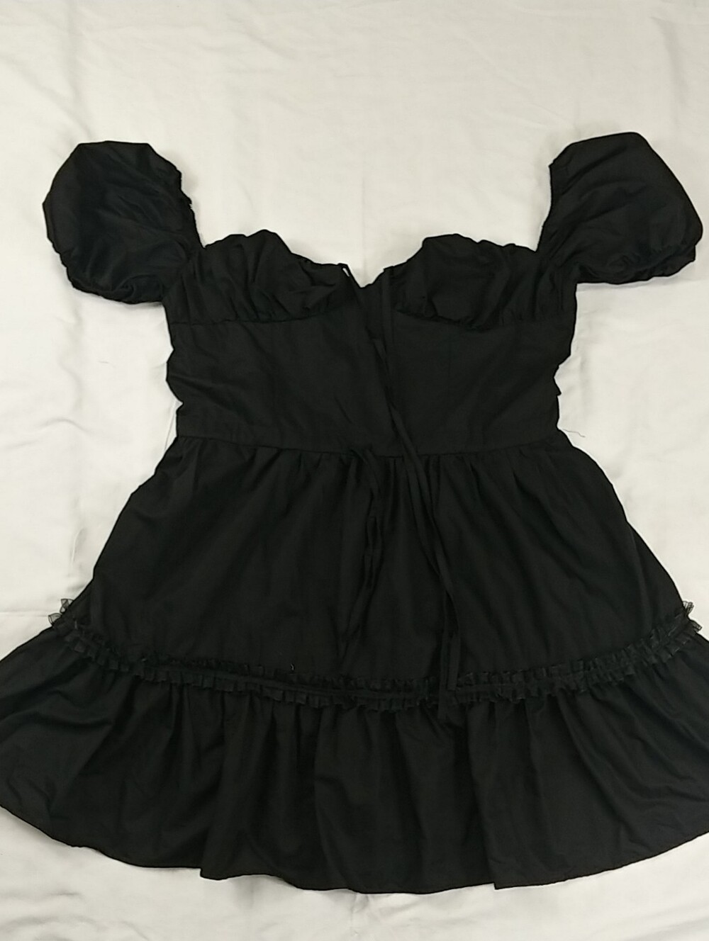 LTT Black Milkmaid Mini Dress Women 3XL Off the Shoulder Peasant Corset Top